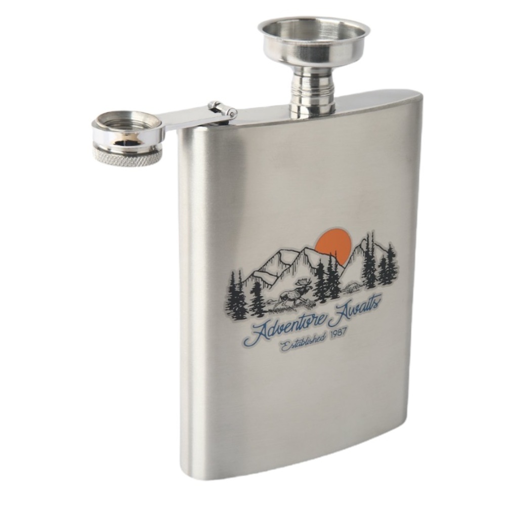 Ozark trail flask with funnel 7.5oz durable stainless steel